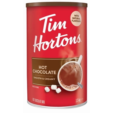 Mélange en poudre pour chocolat chaud Tim Hortons, Pratique et facile à Préparer, pour un goût onctueux et crémeux, boîte de 1,5 kg