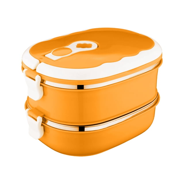 CEHVOM Boîte à Lunch Rectangulaire à 2 Couches 1800 ml en Acier Inoxydable Boîte à Lunch Boîte à Lunch Boîte de Rangement pour Aliments Boîte à Lunch pour Enfants Aliments Chauds