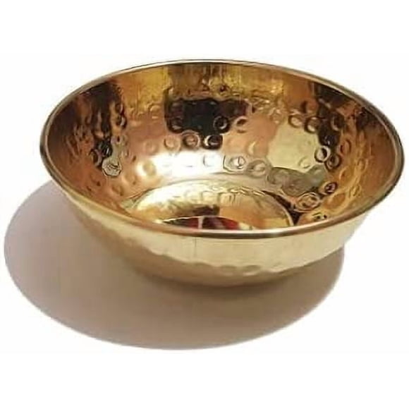 Bol de Service en Laiton à Motif Martelé, Couleur Or, (Env. 200 ml), Vaisselle/ustensiles de Cuisine/vaisselle, (Ensemble de 4)