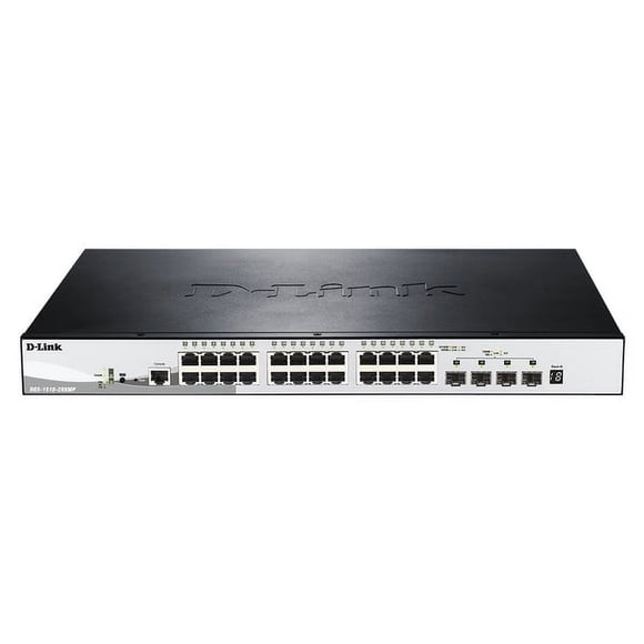D-Link Commutateur PoE Géré Intelligent Gigabit Empilable à 24 Ports (370 W) avec Liaisons Montantes 10 G - DGS-1510-28XMP