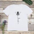 thumbnail image 4 of JIRNDf Hauts d'Été pour Femmes T-Shirts Tendance Imprimé Floral Col Rond Manches Courtes Décontracté Confortable Élégant Mignon Graphique Tees pour Femmes Chemises Blanc L, 4 of 5