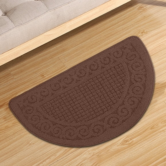 Semicircular Non-Slip Floor Mat, Durable Entrance Carpet Easy to Clean, Waterproof Door Mat for Bathroom Patio Deck with Anti-Skid Backing