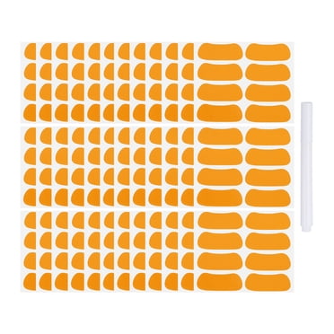 Uxcell 144Pairs Sports Eye Black Stickers Set with 1Pcs White Pencil, Orange