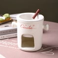 thumbnail image 2 of Chocolate Fondue Cup Includes Fondue Cup And Fork Chocolate Melting Cup Mini Chocolate Fondue Set (without Tea Light) Fondue Cup With Fork For Date Night Birthday Weddi Drinking Glasses Ceramic Water, 2 of 5
