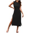 thumbnail image 2 of Gspmoly Robes d'Été pour Femmes, Robe Chandail en Tricot Sans Manches à Col Montant pour Femmes, Robe Débardeur Maxi, Robes de Soirée pour Femmes en Liquidation, 2 of 6