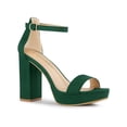 thumbnail image 1 of BLISSFUL STEP Women's Platform Ankle Strap Chunky High Heel Sandals Green (Size 9), 1 of 6