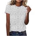 thumbnail image 2 of Hauts d'Été pour Femmes DYTTDG T-shirt à Fleurs Mode pour Femmes Grande Taille Col Rond Manches Courtes Décontracté Ample Tee Haut Hauts pour Femmes Liquidation Moins de 10 Multicolore,TTG, 2 of 5