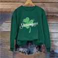thumbnail image 1 of Levmjia T-Shirts pour Femmes de la Saint-Patrick Hauts Vert Trèfle Col Rond Imprimé Haut à Manches Longues Chandails, 1 of 4