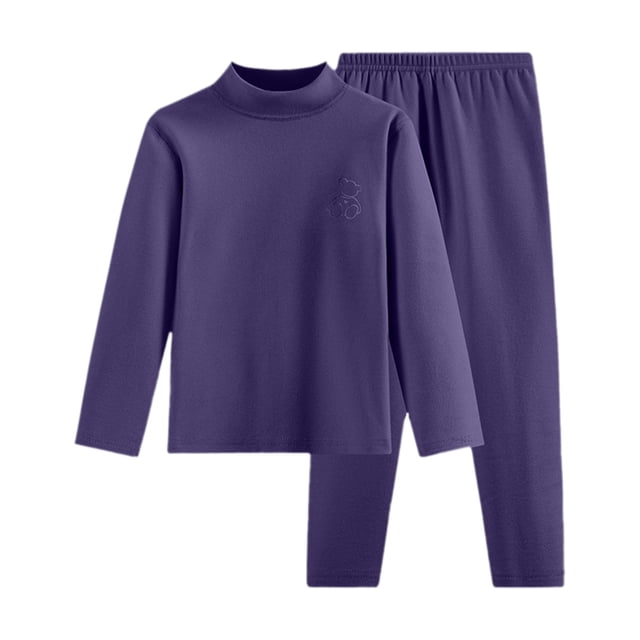 LUOGENLI Tout-Petits Enfants Filles Garçons Doux Confortable Uni Raglan Vêtements de Nuit Ensemble 2 Pcs Tenues pour Garçons Tendance avec Poches Marine 3-4 Ans