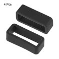 thumbnail image 3 of Unique Bargains Watch Band Strap Loops Silicone for 19mm Width Watch Band, Black 4 Pack, 3 of 5