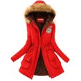 thumbnail image 1 of MAWCLOS Parka pour Femmes Veste à Cordon Manteau d'Hiver Décontracté à Capuche Rouge TG, 1 of 2