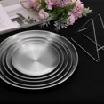 thumbnail image 3 of 4pcs Stainless Steel Plates with Triangle Stand 6.7 Inch Dinner Plate, Silver Tone, 3 of 6