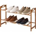 thumbnail image 2 of Basicwise QI004330.2 Bamboo Storage Shoe Rack, Free Standing Shoe Organizer Storage Rack, 2 Tier, 2 of 5