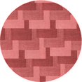 thumbnail image 1 of Ahgly Company Tapis Rond Lavable en Machine Intérieur Transitionnel Rouge, 4 Pieds Rond, 1 of 7