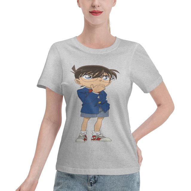 T-Shirt Basique à Manches Courtes pour Femmes Detective Conan Conan