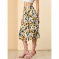 thumbnail image 5 of INSPIRE CHIC Jupe Trapèze à Fleurs pour Femme, Taille Haute, Ourlet Fendu, 5 of 5