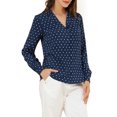 thumbnail image 4 of INSPIRE CHIC Chemises à Manches Longues Col en V à Pois Cœur pour Femmes, 4 of 5