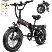 Jasion Hunter Pro Electric Bike for Adults, 1800W Peak Folding Ebike with 48V 15AH Removable Battery, 20" x 4.0 Fat Tire & Full Suspension Foldable Electric Bicycle, 80 Miles Range, UL 2849