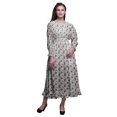 thumbnail image 1 of Bimba Robe Maxi à Volants pour Femmes, Manches Bishop, Col Rond, Taille Smockée - Grande, 1 of 5