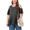 thumbnail image 2 of CHUANK Women‘s Plus Size Cold Shoulder Tunic Top Summer Short Sleeve Blouse, 2 of 7