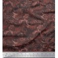 thumbnail image 1 of Soimoi Rayon Fabric Texture & Greek Key Geometric Decor Fabric Printed Yard 56 Inch Wide, 1 of 3