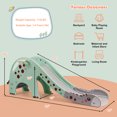 thumbnail image 2 of Patiojoy Kids Giraffe Slide Baby Play Climber Slide Set with Basketball Hoop Green, 2 of 5