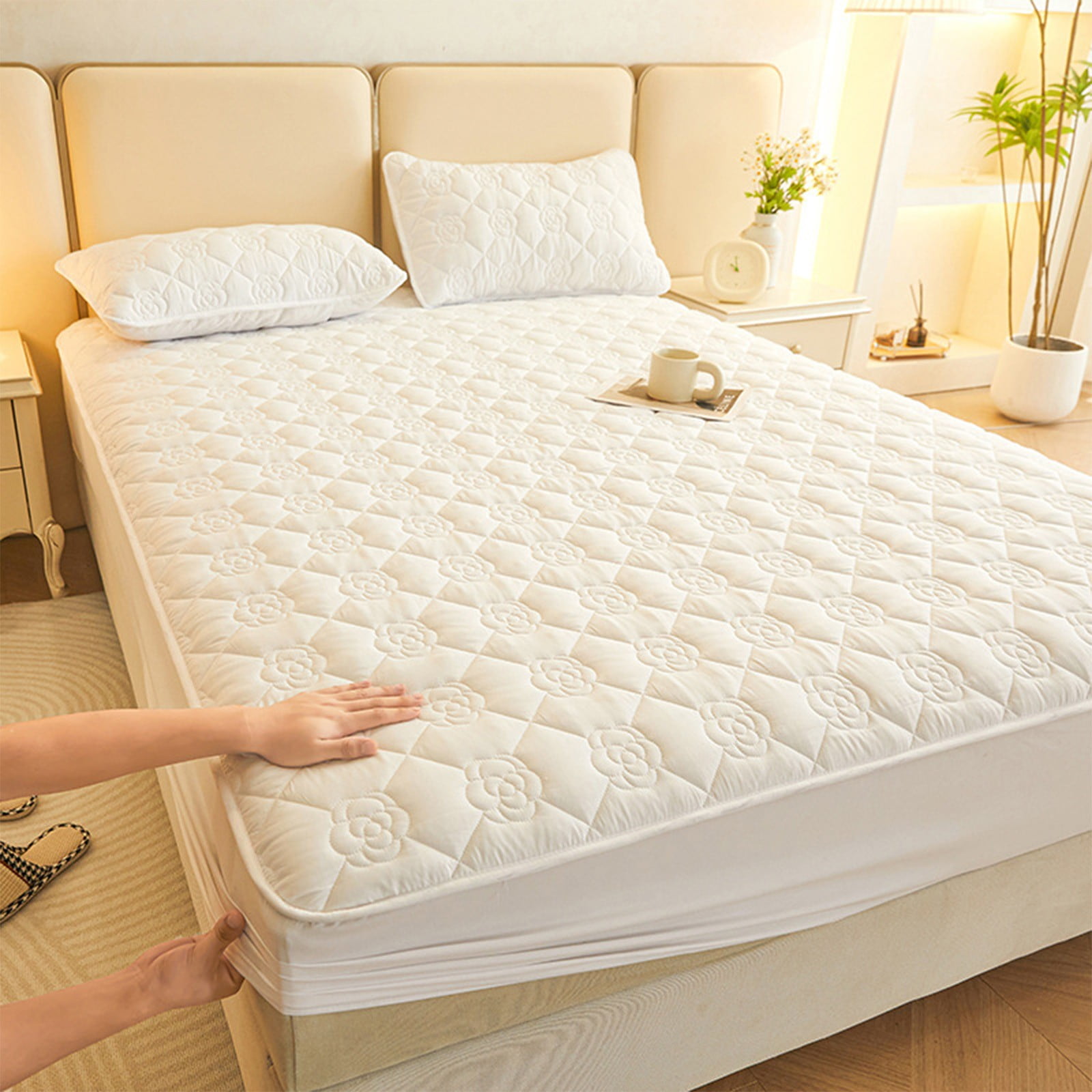 Waterproof Mattress Protector Cover | 150x200cm (59x78 Inches) | Soft, Breathable, Washable Fitted Sheet | All-Season Protection for Home, Hotel & Dorm