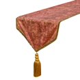 thumbnail image 1 of The HomeCentric Designer Rust Table Runner 8 - 10 Seater Table Runner (16 x 120 inch), Foil, Tassels, Suede fabric Table Linen, Abstract Pattern Modern Style - Shimmer Fest, 1 of 4
