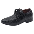 thumbnail image 1 of Boys Leather Shoes Four Seasons Pattern Fashion Simple Solid Color Lace Up Low Heel Comfortable Performance Shoes, 1 of 7