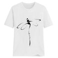 thumbnail image 3 of CEHVOM T-shirt à Col Rond Ample à Manches Courtes pour Femmes, Mode Décontractée, Imprimé, Chandail, 3 of 4