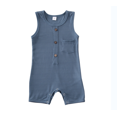 thumbnail image 1 of SUNSIOM Baby Summer Romper, Solid Sleeveless Button Closure Ribbed Jumpsuit, 1 of 10