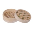 thumbnail image 1 of Bamboo Steamer Basket Cooking Round Food Steamer for Veggies Vegetables Rice 13cm, 1 of 8
