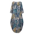 thumbnail image 5 of ZANZEA Robes pour Femmes à Manches Longues à Imprimé Floral Kaftan Décontracté Robe Maxi, 5 of 5