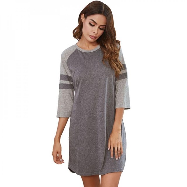 Chemise de Nuit Chemise Femme Coton Chemise de Nuit pour Dormir Vêtement de Nuit Manches Courtes Imprimé Mignon Chemises de Sommeil P-TTG