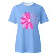 thumbnail image 4 of TSADFHJI T-Shirts de Noël Grande Taille pour Femmes T-Shirt Imprimé à Manches Courtes Col Rond Haut Blouse L Bleu, 4 of 5