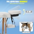 thumbnail image 3 of BestMassage 73-Inch Portable Massage Table, 2-Fold Adjustable Massage Bed with Face Cradle & Carry Case, Cream, 3 of 7