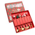 thumbnail image 1 of Oleegame 1PC Stainless Steel Cutlery Set Christmas Tableware Set Stainless Steel Spoon Gift Set Dessert Spoon Fork Coffee Spoon Christmas Pendant Spoon Tableware Set Gift, 1 of 8