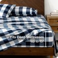 thumbnail image 4 of Bare Home Ultra-Soft Sheet Set - Premium 1800 Collection - Deep Pockets - 3-Pieces - Twin XL, Gingham Blue, 4 of 8