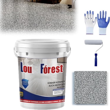 Peinture pour Plancher de Sable Coloré Époxy, Peintures pour Planchers Époxy Louisn Forest, Peintures pour Plancher Époxy pour Béton, Revêtement de Plancher Époxy Effet Marbre à Haute Brillance (Gris Foncé-500 g)