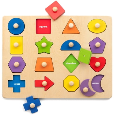 Coogam Jouet Montessori Casse-Tête à Chevilles en Forme de Bois, Planche de Tri d'Appariement des Couleurs pour la Motricité Fine, Jouet d'Activité Éducative d'Apprentissage Précoce Cadeau pour Tout-Petit d'Âge Préscolaire Bébé 3 4 5 Ans