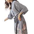 thumbnail image 1 of LUXUR Ladies Belted Bathrobe Lightweight Home Pajamas Gray XL, 1 of 2