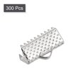 thumbnail image 3 of Unique Bargains 300Pack Ribbon Crimp Clamp Ends 13mm Cord End Clasp for DIY Craft Silver Tone, 3 of 7