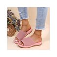 thumbnail image 1 of Woobling Women's Slippers Backless Flats Open Toe Shoes Soft Slides Summer Slipper Pink 6, 1 of 9