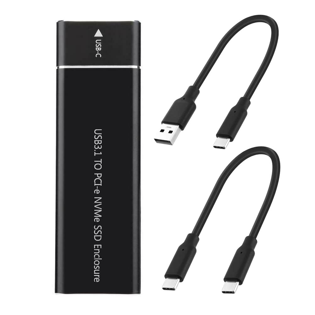 AIHG M.2 NVME to USB-C Gen2 10GBPS Enclosure - M.2 PCI-E SSD Hard Disk External Drive Box - Black