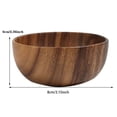 thumbnail image 2 of Wooden Bowl For Fruits And Cereal Hollowed Solid Tableware Rice And Soup Bowl 1pc Wooden Serving Dish For Kitchen Home Dining, 2 of 7