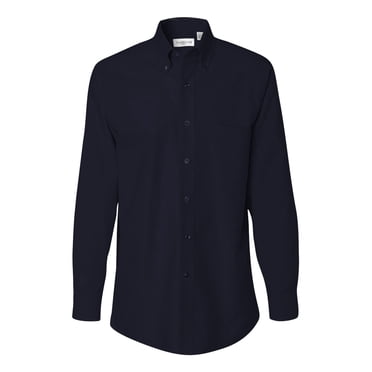 Van Heusen Mens Long Sleeve Oxford Shirt, S, Navy