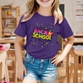 thumbnail image 2 of LUOGENLI T-Shirt pour Filles Enfants École Rentrée des Classes Imprimé Décontracté Manches Courtes Haut T-Shirt Maxi Hauts Ensembles Filles Tenue 2 Pcs Plage Violet 8-9 Ans, 2 of 7