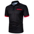 thumbnail image 2 of Birdeem Men Casual Button Short Sleeve Patchwork Turndown Pullover T-Shirt Tops, 2 of 9