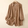 thumbnail image 1 of Vestes Blazer pour Femmes Liquidation Femmes Dames Uni Col Rabattu Veste Manches Longues Manteau Vêtement d'Extérieur, 1 of 6