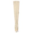 thumbnail image 4 of Unique Bargains Women's Platform Block Heel Over Knee High Boots Beige US 9, 4 of 8